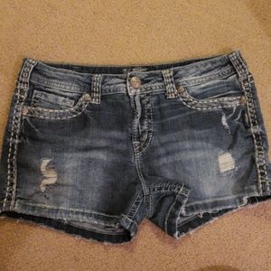 SILVER Aiko mid short jean shorts